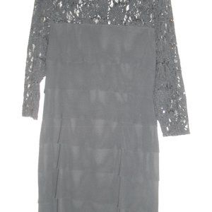 ALEX Evenings Formal / Cocktail / Evening Dress - Lace Top and Sleeves - Size 10